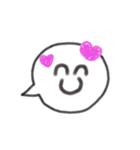 吹き出し顔絵文字♪（個別スタンプ：3）