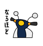 青い小型バイクでツーリング02（個別スタンプ：13）