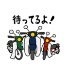 青い小型バイクでツーリング02（個別スタンプ：22）