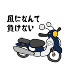 青い小型バイクでツーリング02（個別スタンプ：24）