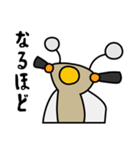 ベージュ色の小型バイクでツーリング02（個別スタンプ：13）