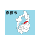 滋賀県の市町村地図（個別スタンプ：2）