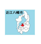 滋賀県の市町村地図（個別スタンプ：4）