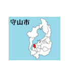 滋賀県の市町村地図（個別スタンプ：6）