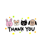 うさぎと犬と猫とハムスター達（個別スタンプ：1）