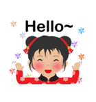 超実用的な毎日の語彙、かわいい女の子（個別スタンプ：1）