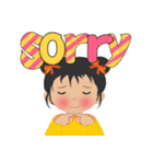 超実用的な毎日の語彙、かわいい女の子（個別スタンプ：3）