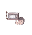 メガネ母さん七変化、手描き、色鉛筆（個別スタンプ：12）