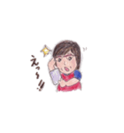 メガネ母さん七変化、手描き、色鉛筆（個別スタンプ：17）