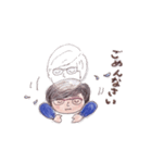 メガネ母さん七変化、手描き、色鉛筆（個別スタンプ：20）