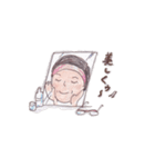 メガネ母さん七変化、手描き、色鉛筆（個別スタンプ：31）