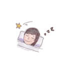 メガネ母さん七変化、手描き、色鉛筆（個別スタンプ：32）