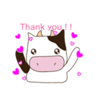 【English】Happy Moo Cow Animation1（個別スタンプ：4）
