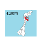 石川県の市町村地図（個別スタンプ：2）