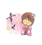 和服ガールの日常スタンプ（個別スタンプ：16）
