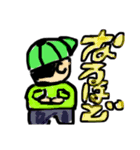 キャップ男子とポニテ女子（個別スタンプ：3）