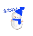 雪だるま＆雪うさぎ（個別スタンプ：3）