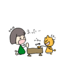 おかっぱの女の子と猫 3（個別スタンプ：36）