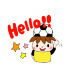 サッカーサポータースタンプ(黄色)（個別スタンプ：2）