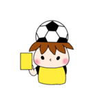 サッカーサポータースタンプ(黄色)（個別スタンプ：11）
