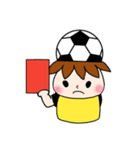 サッカーサポータースタンプ(黄色)（個別スタンプ：12）