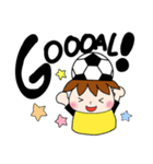 サッカーサポータースタンプ(黄色)（個別スタンプ：14）