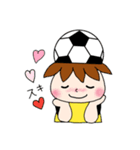 サッカーサポータースタンプ(黄色)（個別スタンプ：27）