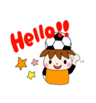 サッカーサポータースタンプ(オレンジ)（個別スタンプ：2）