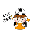 サッカーサポータースタンプ(オレンジ)（個別スタンプ：3）