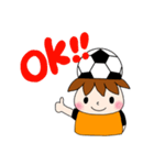 サッカーサポータースタンプ(オレンジ)（個別スタンプ：11）