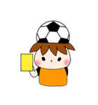 サッカーサポータースタンプ(オレンジ)（個別スタンプ：12）