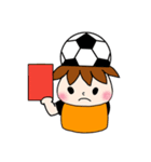 サッカーサポータースタンプ(オレンジ)（個別スタンプ：13）