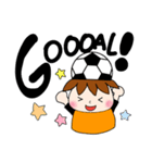 サッカーサポータースタンプ(オレンジ)（個別スタンプ：15）