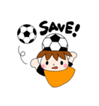 サッカーサポータースタンプ(オレンジ)（個別スタンプ：16）