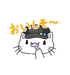 帽子被った猫のシロとクロ（個別スタンプ：21）