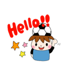 サッカーサポータースタンプ(水色)（個別スタンプ：2）