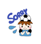 サッカーサポータースタンプ(水色)（個別スタンプ：6）