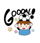 サッカーサポータースタンプ(水色)（個別スタンプ：14）