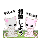 ♡ラブラブ猫カップル♡ピンク×グレー（個別スタンプ：5）