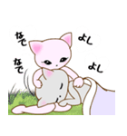 ♡ラブラブ猫カップル♡ピンク×グレー（個別スタンプ：7）