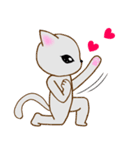 ♡ラブラブ猫カップル♡ピンク×グレー（個別スタンプ：18）