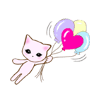 ♡ラブラブ猫カップル♡ピンク×グレー（個別スタンプ：19）