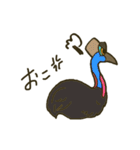 大きな目の鳥。文字あり。（個別スタンプ：39）