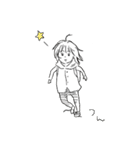 ほんわかシュールな女の子と動物スタンプ（個別スタンプ：18）