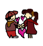 キャップ男子とポニテ女子part2（個別スタンプ：15）