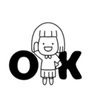 シンプルでシュールな女の子スタンプ（個別スタンプ：1）