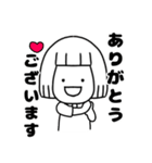 シンプルでシュールな女の子スタンプ（個別スタンプ：3）