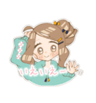 ふわふわヘアーの女の子スタンプ（個別スタンプ：9）