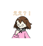 ピンク色パーカーの女の子のスタンプ（個別スタンプ：6）