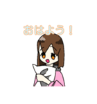 ピンク色パーカーの女の子のスタンプ（個別スタンプ：7）